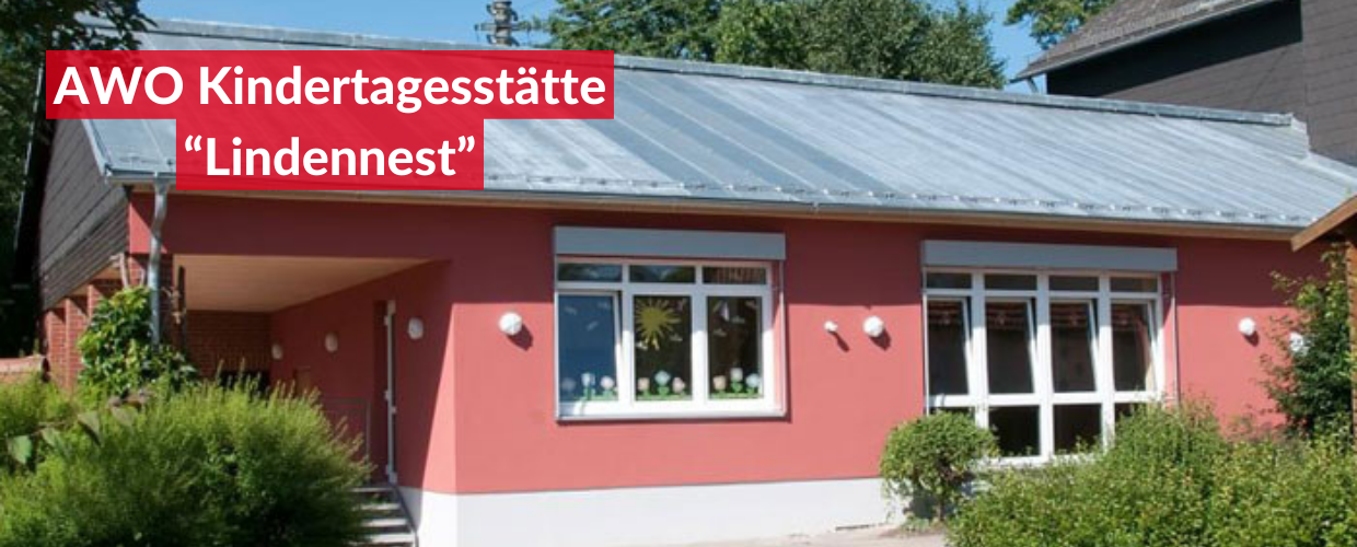 Kindertagesstätte mit roter Fassade